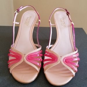 Multi Pink Franco Sarto Size 8M Kitten Heels